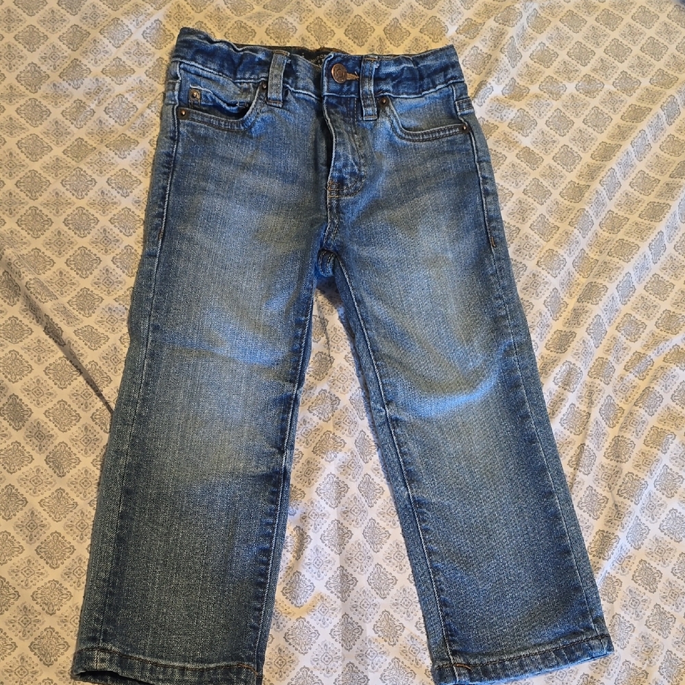 Lucky Brand Blue Straight Jeans with Distressed Finish